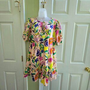 Emily McCarthy Stella Citrus Floral Mini Dress Size Small